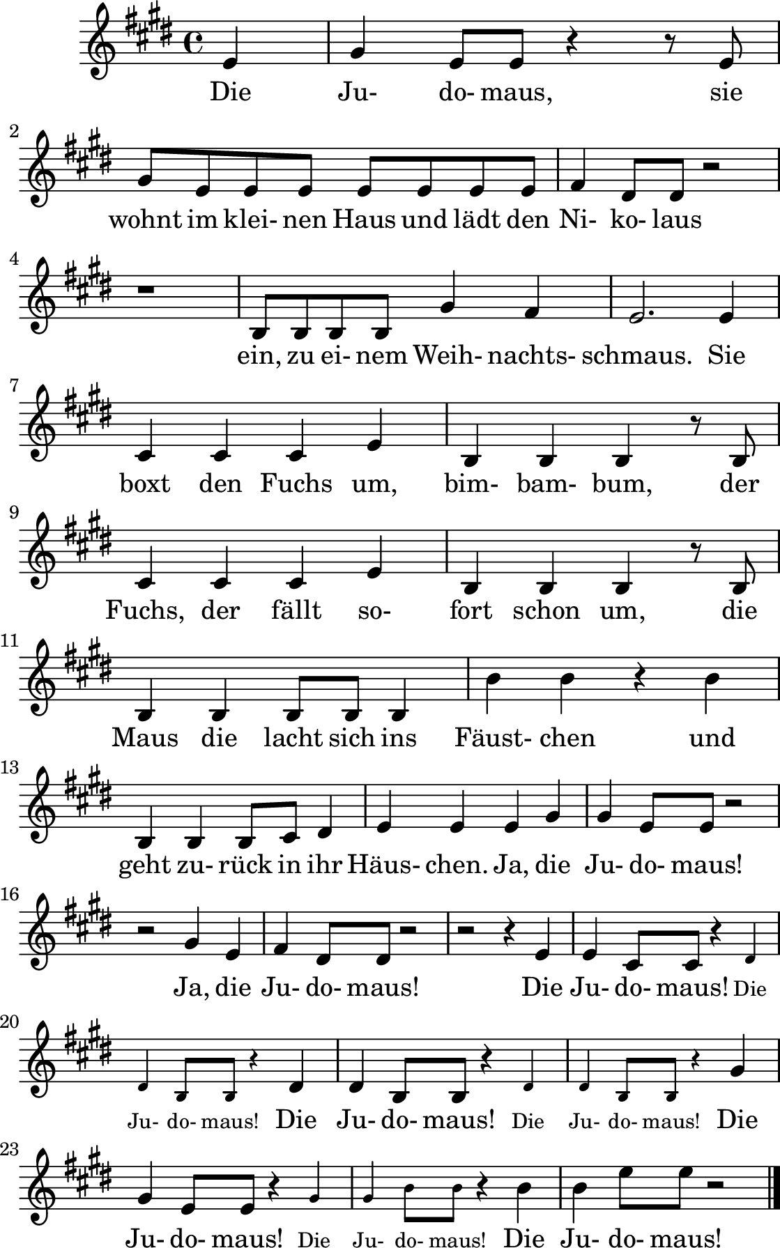 Notenblatt: Die Judomaus